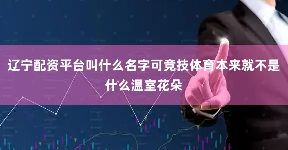 辽宁配资平台叫什么名字可竞技体育本来就不是什么温室花朵
